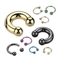 Cirkulär barbell / hästsko invändigt gängad i titanium (1-10mm)