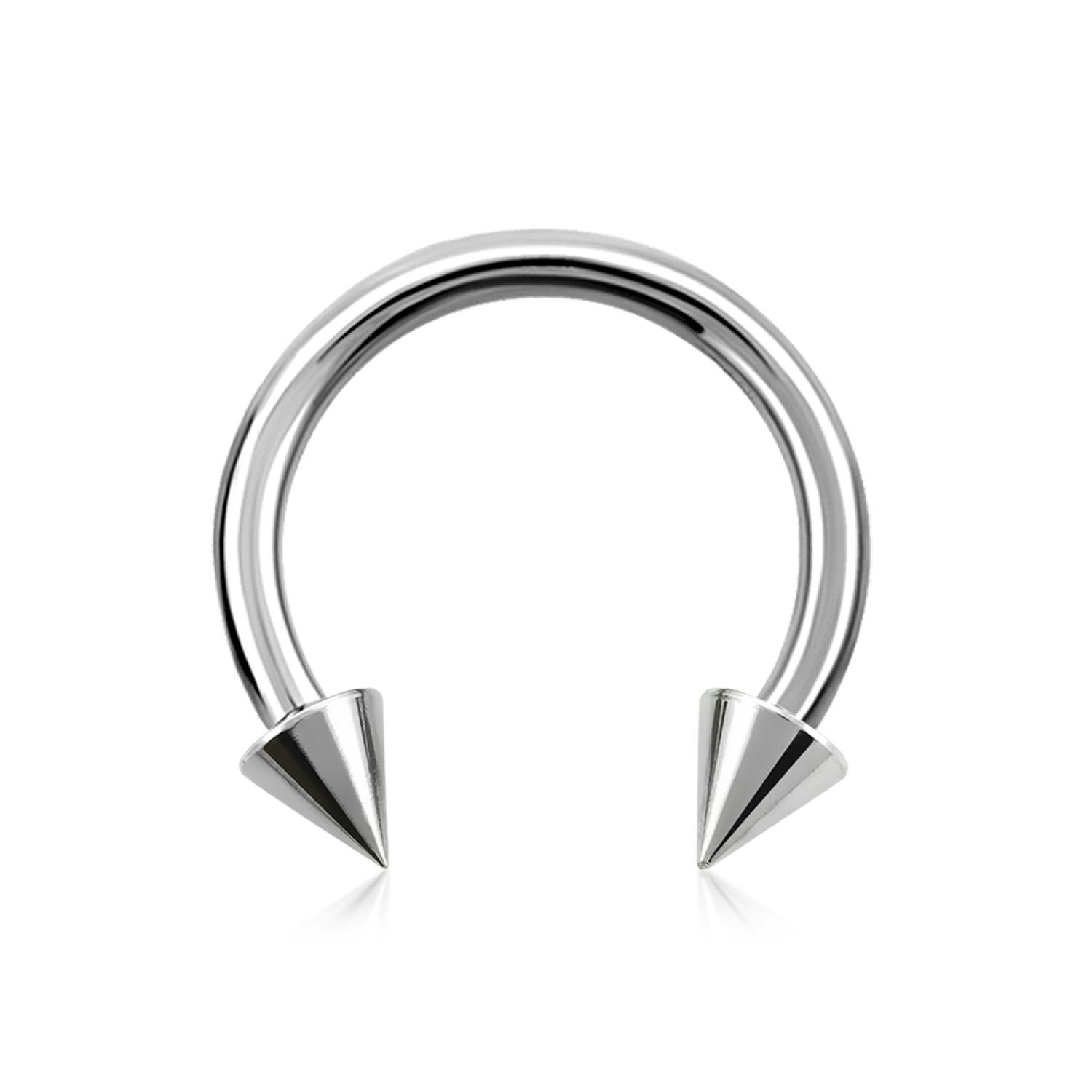 Hästsko / cirkulär barbell 1,2mm i kirurgiskt stål med 2,5mm koner