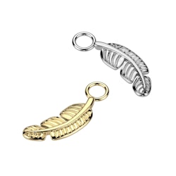 Hänge / berlock till clicker ringar - titanium - Löv