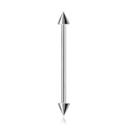 Extra lång barbell i kirurgiskt stål 1,6mm med 4mm koner