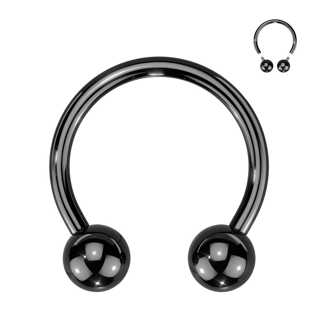 Cirkulär barbell / hästsko invändigt gängad i titanium (1-10mm)