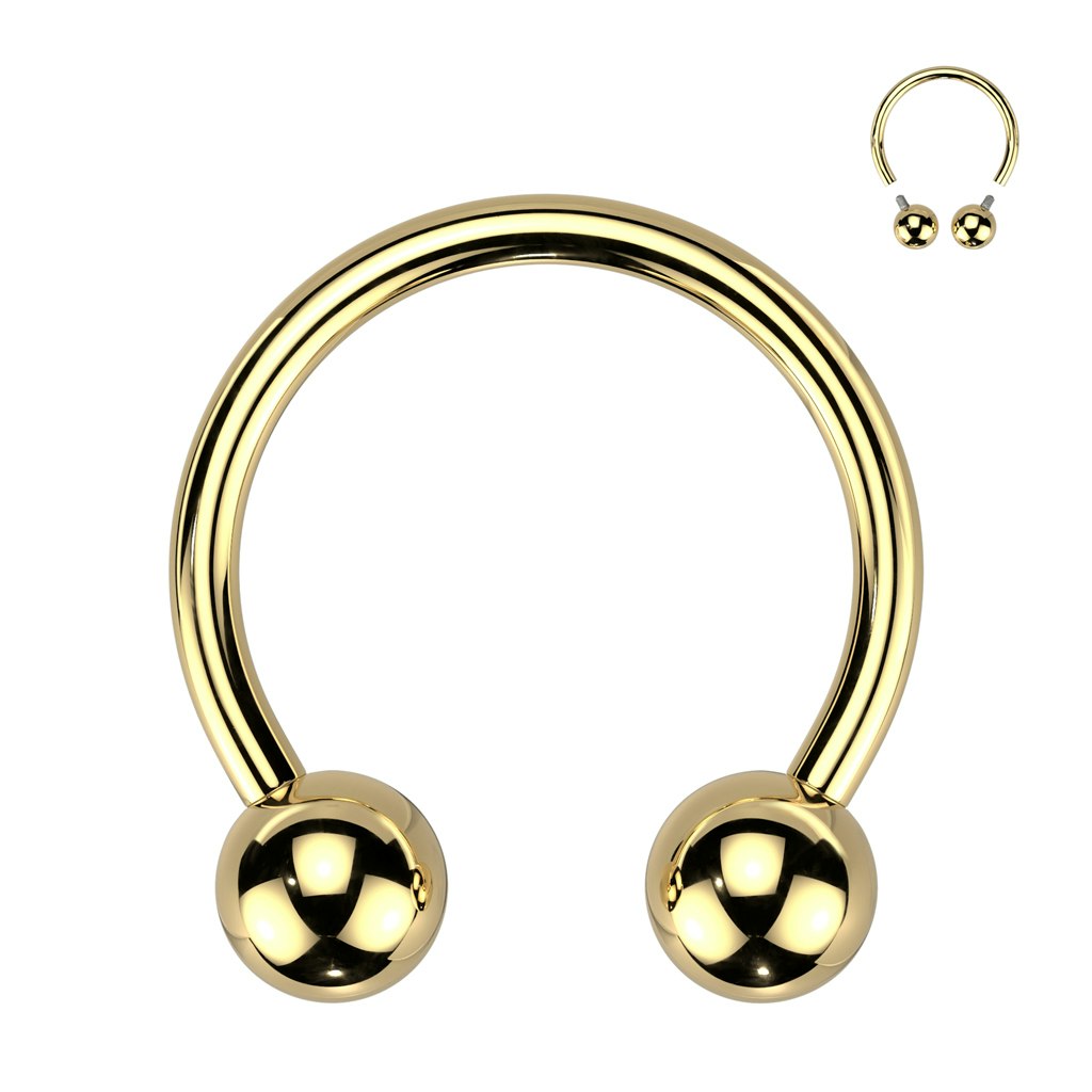 Cirkulär barbell / hästsko invändigt gängad i titanium (1-10mm)