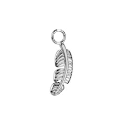 Hänge / berlock till clicker ringar - titanium - Löv