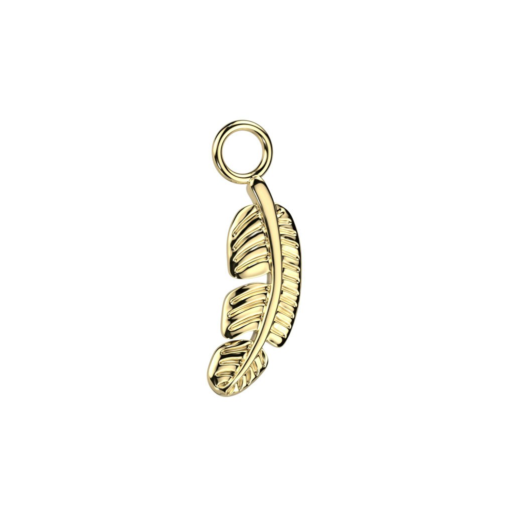 Hänge / berlock till clicker ringar - titanium - Löv