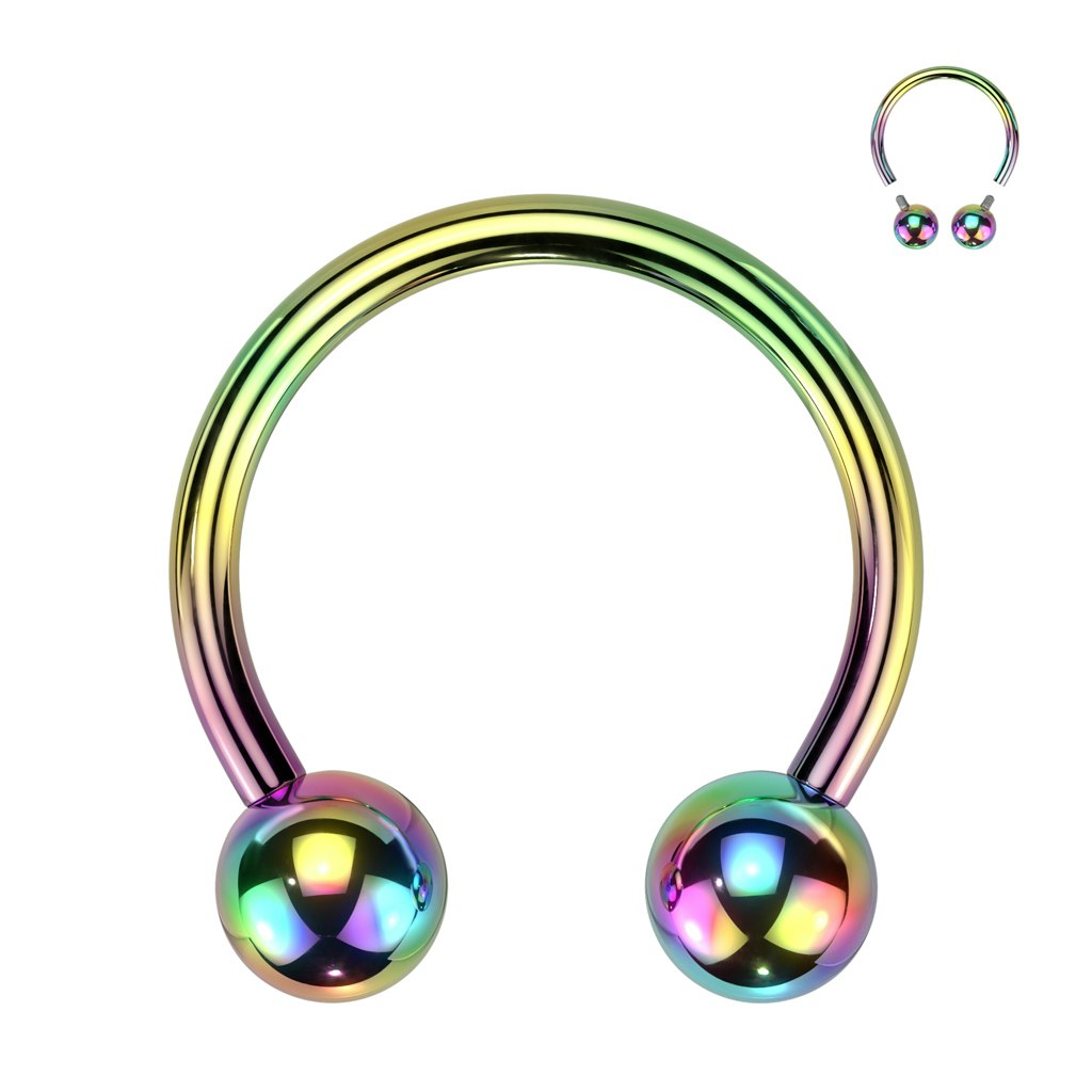 Cirkulär barbell / hästsko invändigt gängad i titanium (1-10mm)