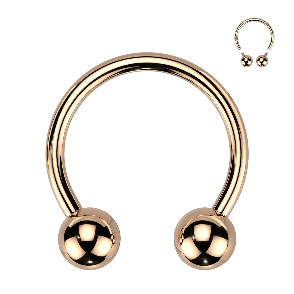 Cirkulär barbell / hästsko invändigt gängad i titanium (1-10mm)