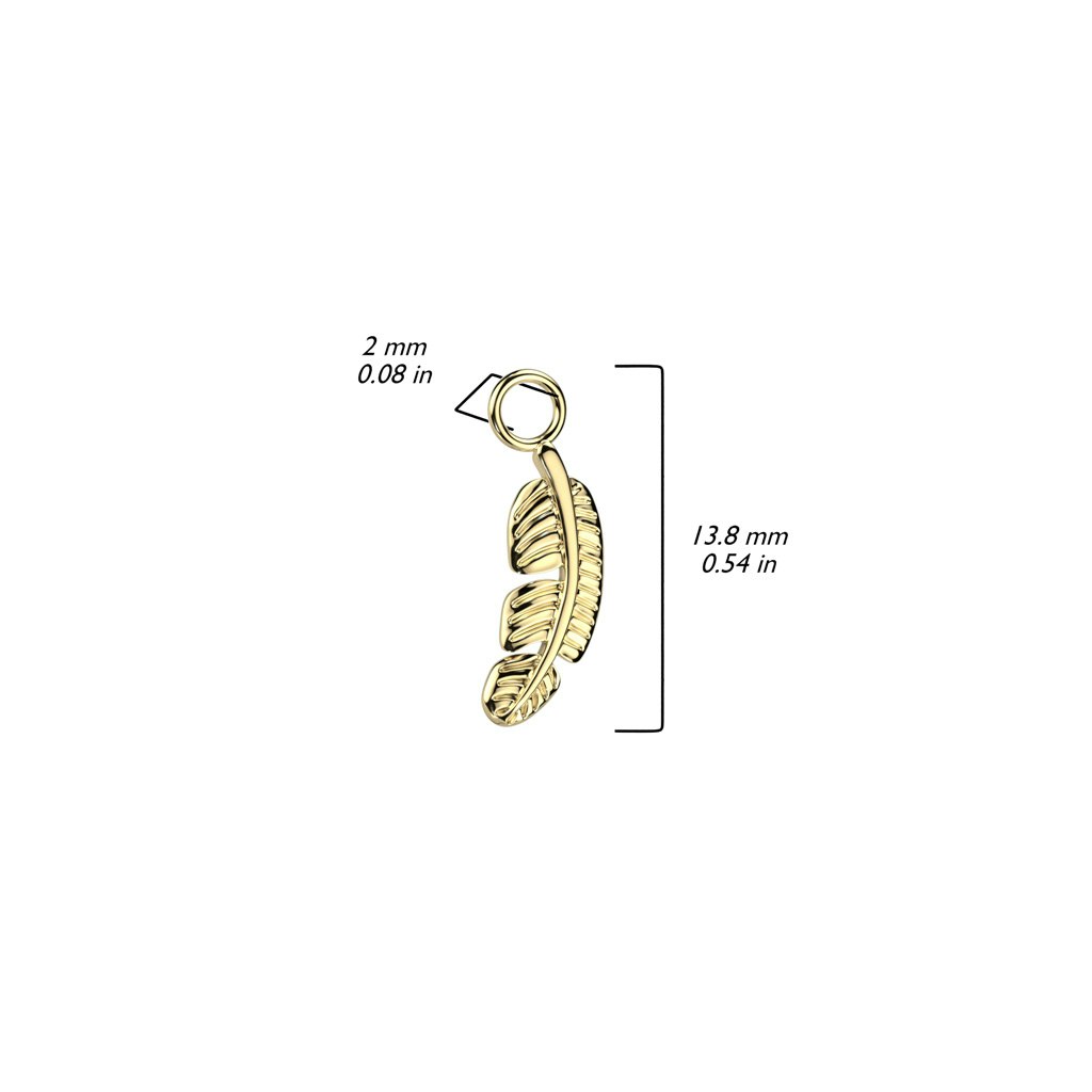 Hänge / berlock till clicker ringar - titanium - Löv