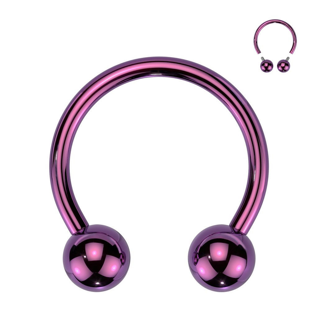 Cirkulär barbell / hästsko invändigt gängad i titanium (1-10mm)