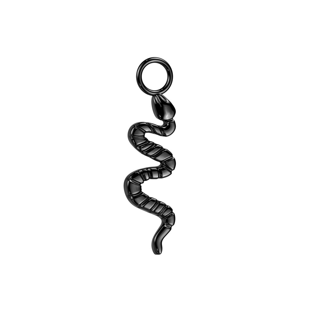 Hänge / berlock till clicker ringar - titanium - slingrande orm
