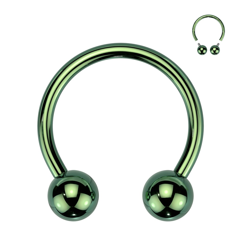 Cirkulär barbell / hästsko invändigt gängad i titanium (1-10mm)