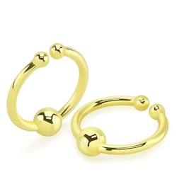Fake septum piercingring i guldpläterad 925 silver med kula