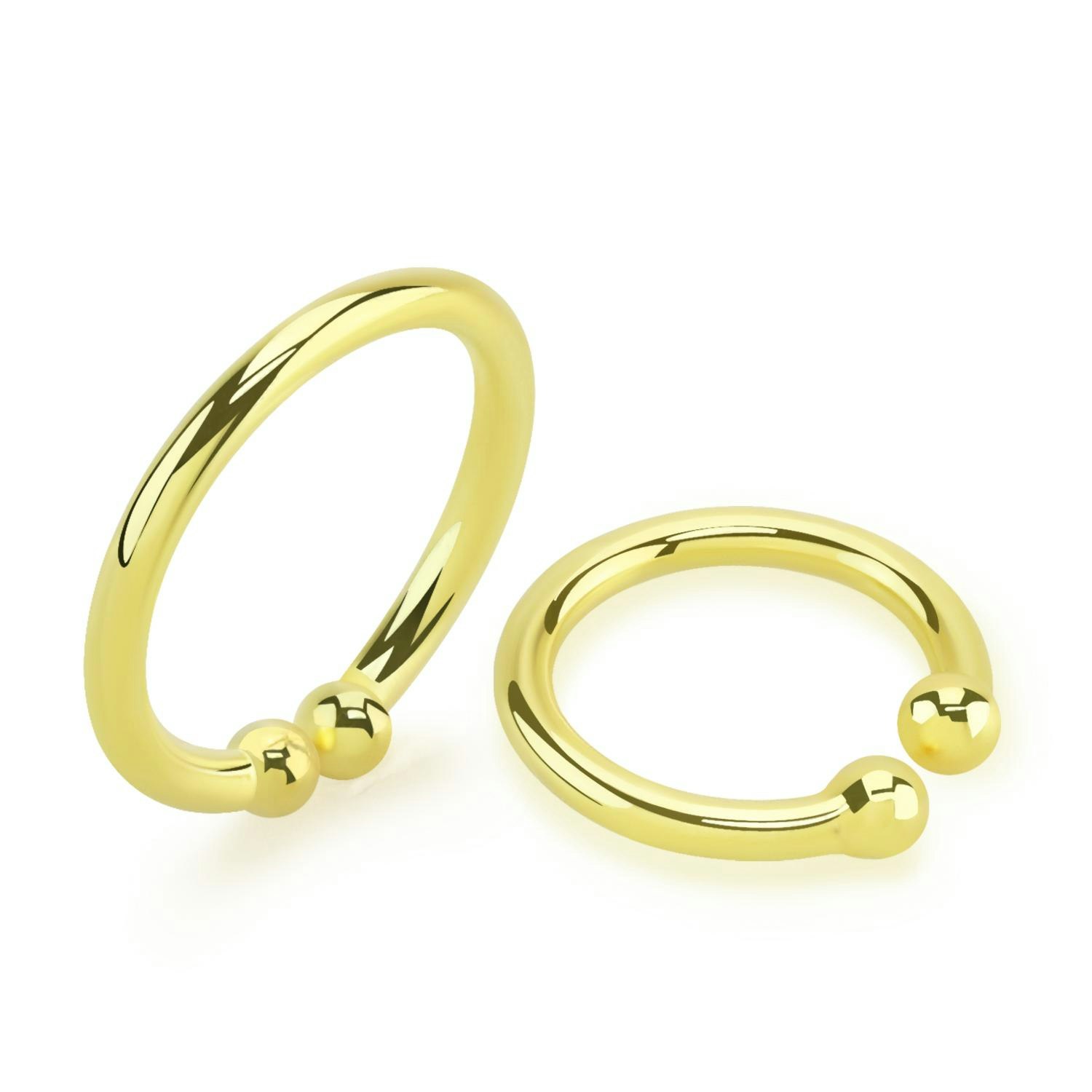 Fakering / septum fakepiercing i guldpläterad 925-silver