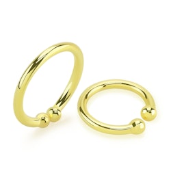 Fakering / septum fakepiercing i guldpläterad 925-silver