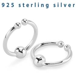 Fakering / septum fakepiercing i 925-silver med kula
