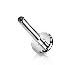 Labret / flat back i titanium - invändigt gängad med 4mm bas (utan topp)