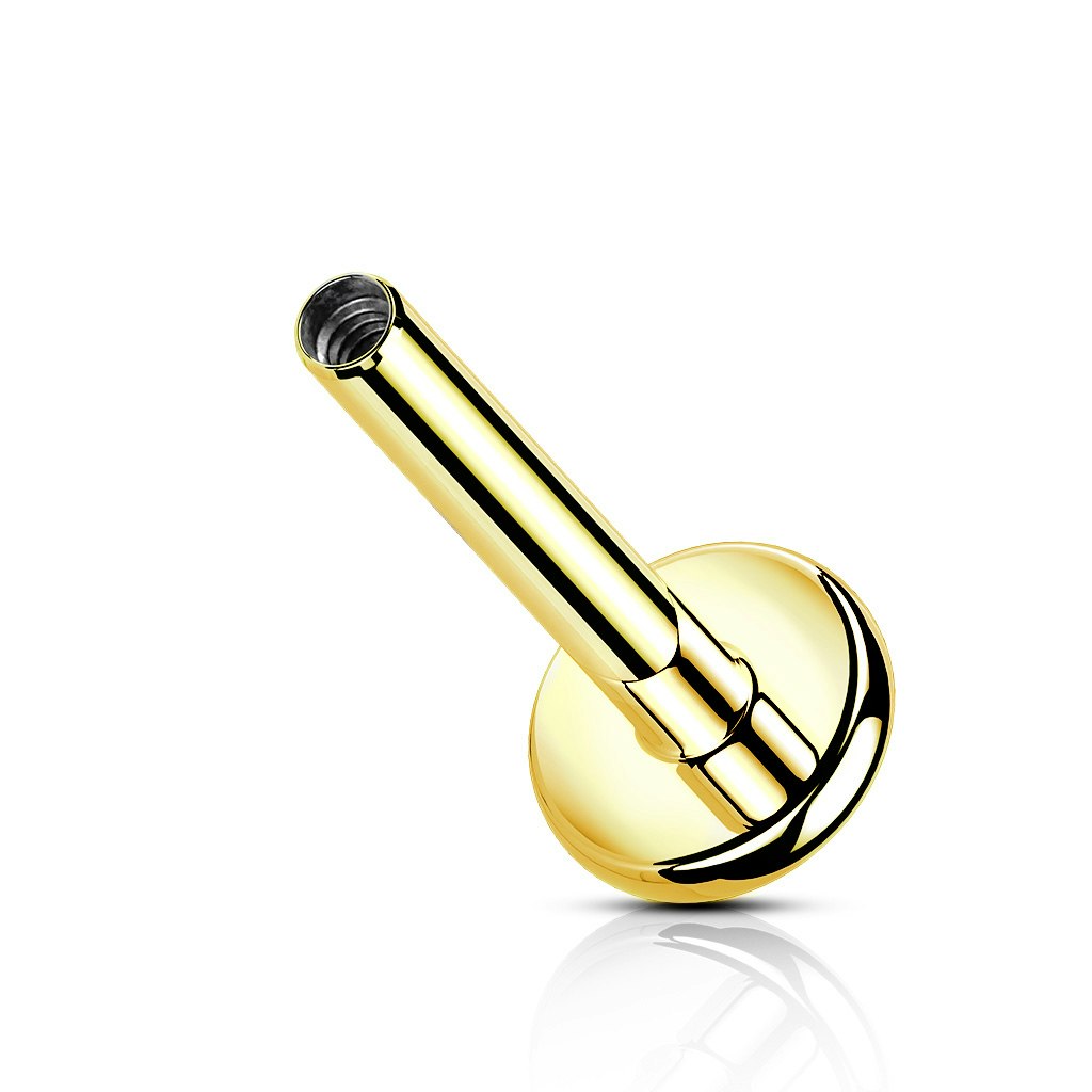 Labret / flat back i titanium - invändigt gängad med 4mm bas (utan topp)