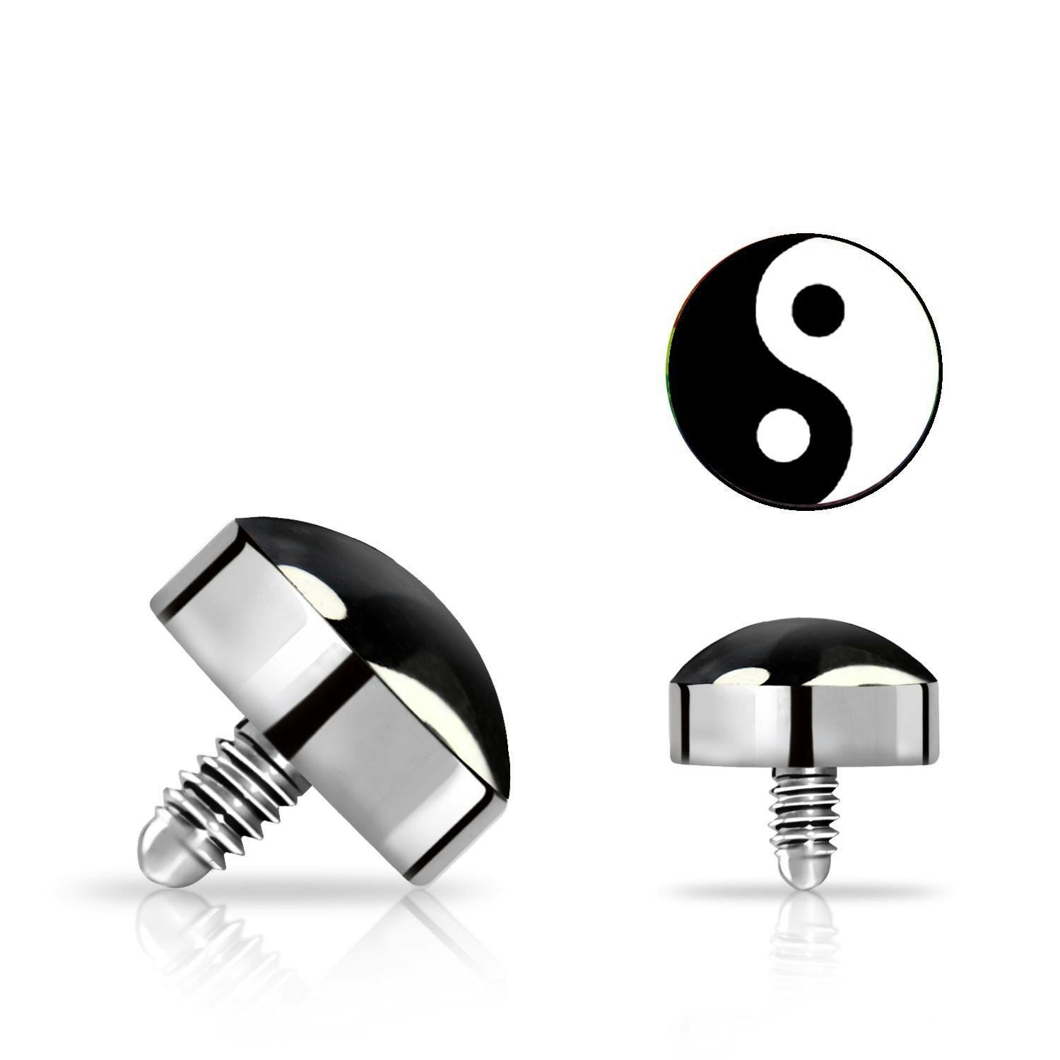 Dermal disc i titanium med yin yang logo 4mm