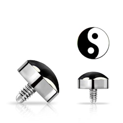 Dermal disc i titanium med yin yang logo 4mm