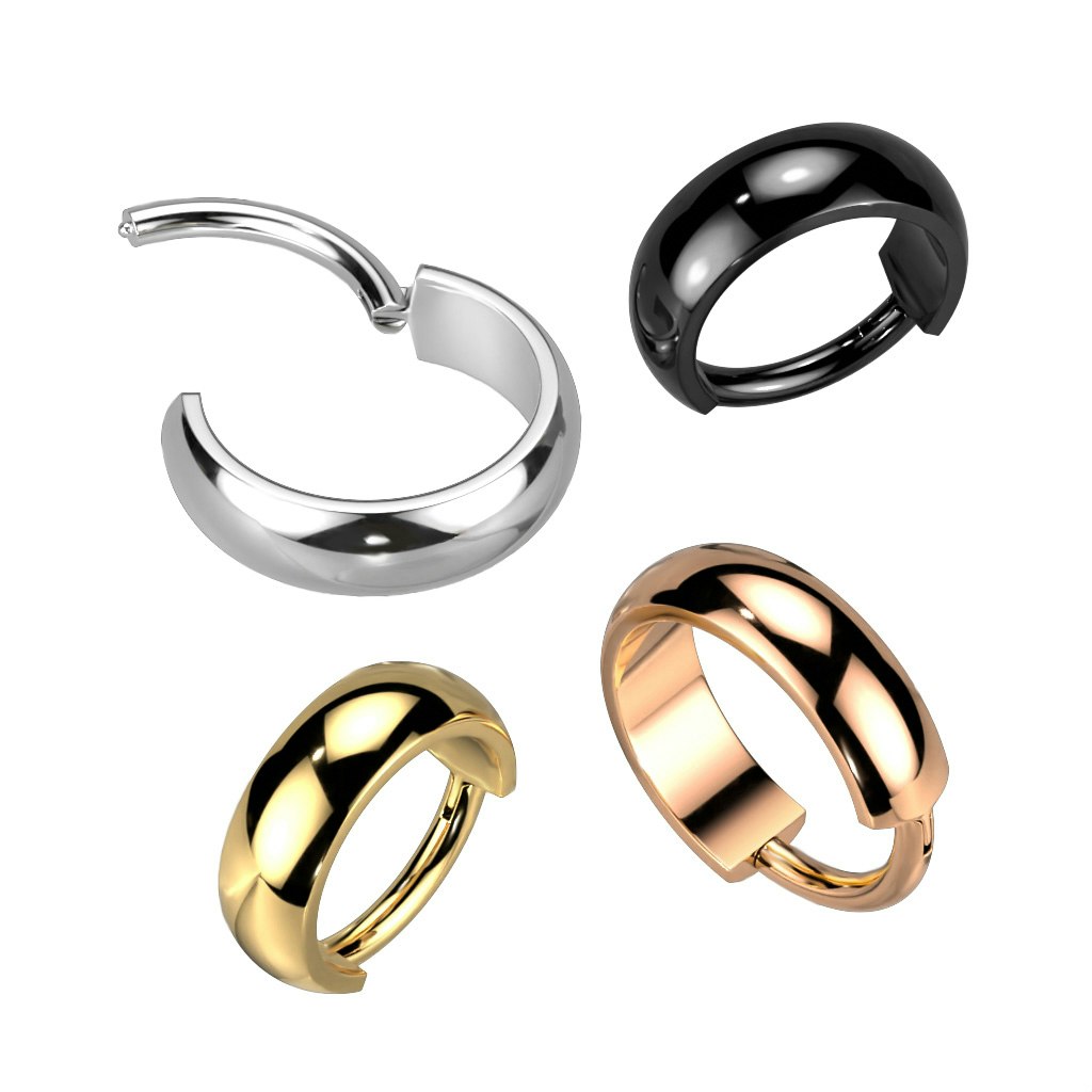 Clicker ring i titanium 1,2mm med bred rundad design