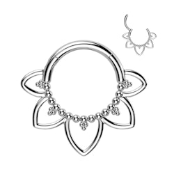 Clicker ring i titanium 1,2mm med sol / filigran