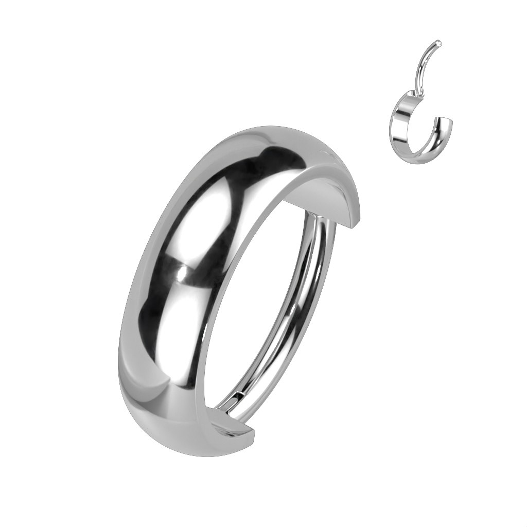 Clicker ring i titanium 1,2mm med bred rundad design