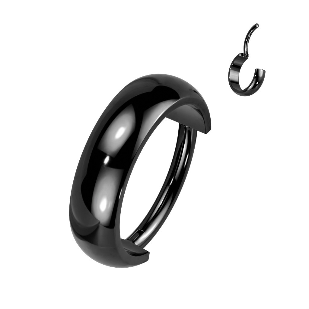 Clicker ring i titanium 1,2mm med bred rundad design