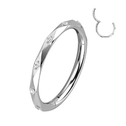 Diamantslipad clicker i titanium 1,2mm med kubisk zirconia