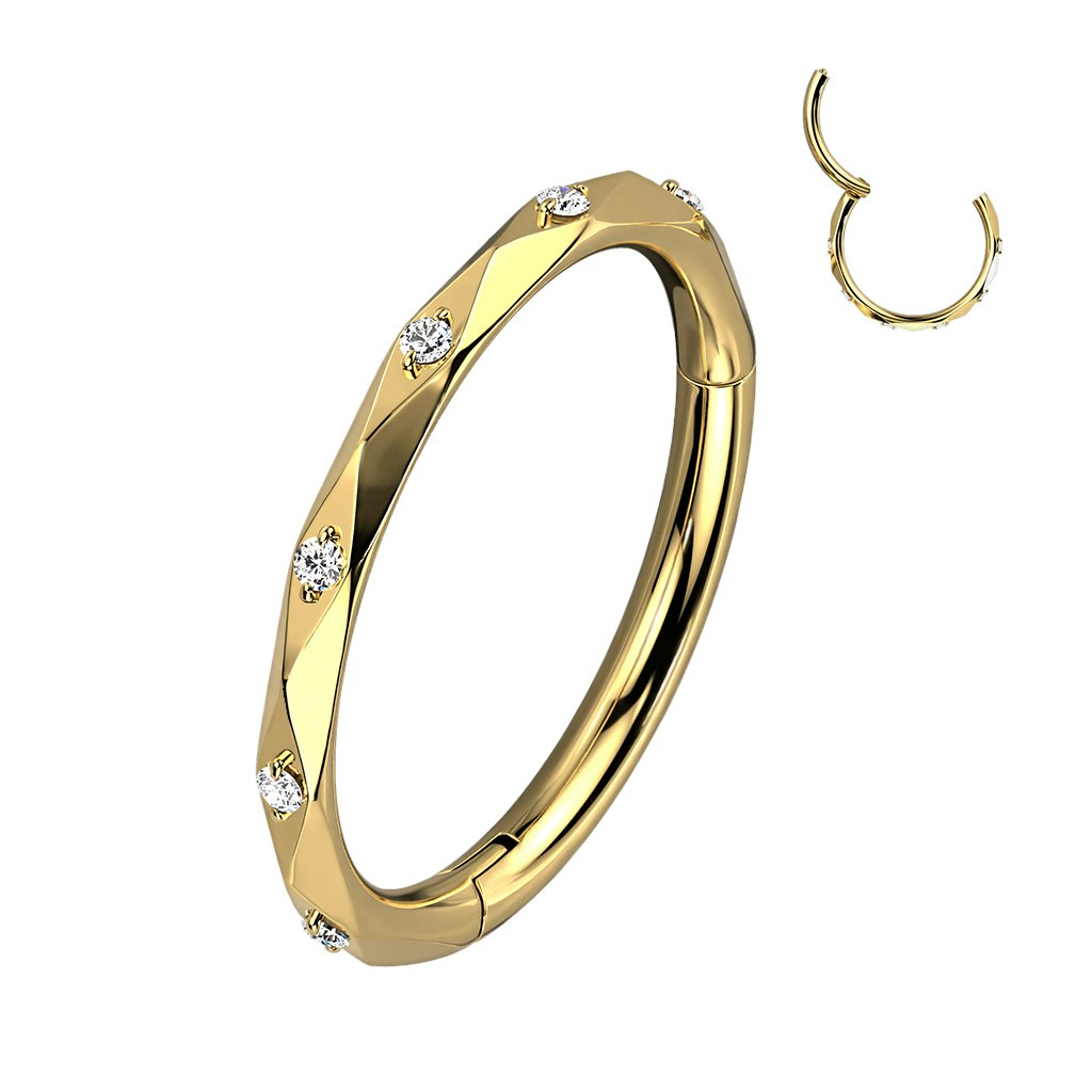 Diamantslipad clicker i titanium 1,2mm med kubisk zirconia