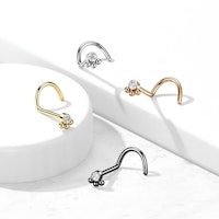 Nässmycke skruv i kirurgiskt stål 0,8mm - bollkluster med klar kubisk zirconia