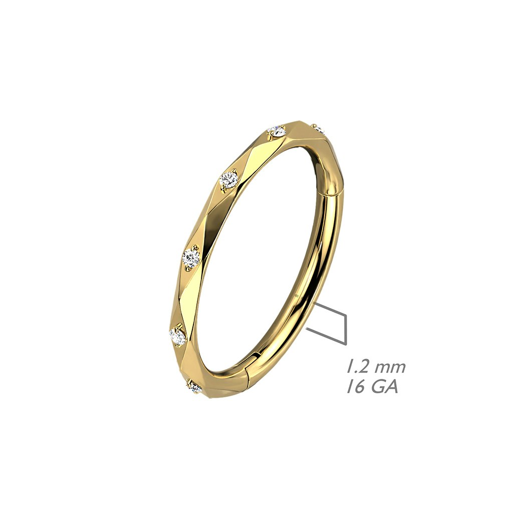 Diamantslipad clicker i titanium 1,2mm med kubisk zirconia