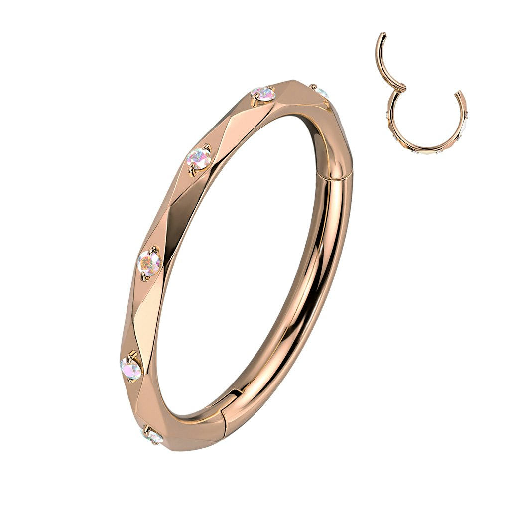 Diamantslipad clicker i titanium 1,2mm med kubisk zirconia