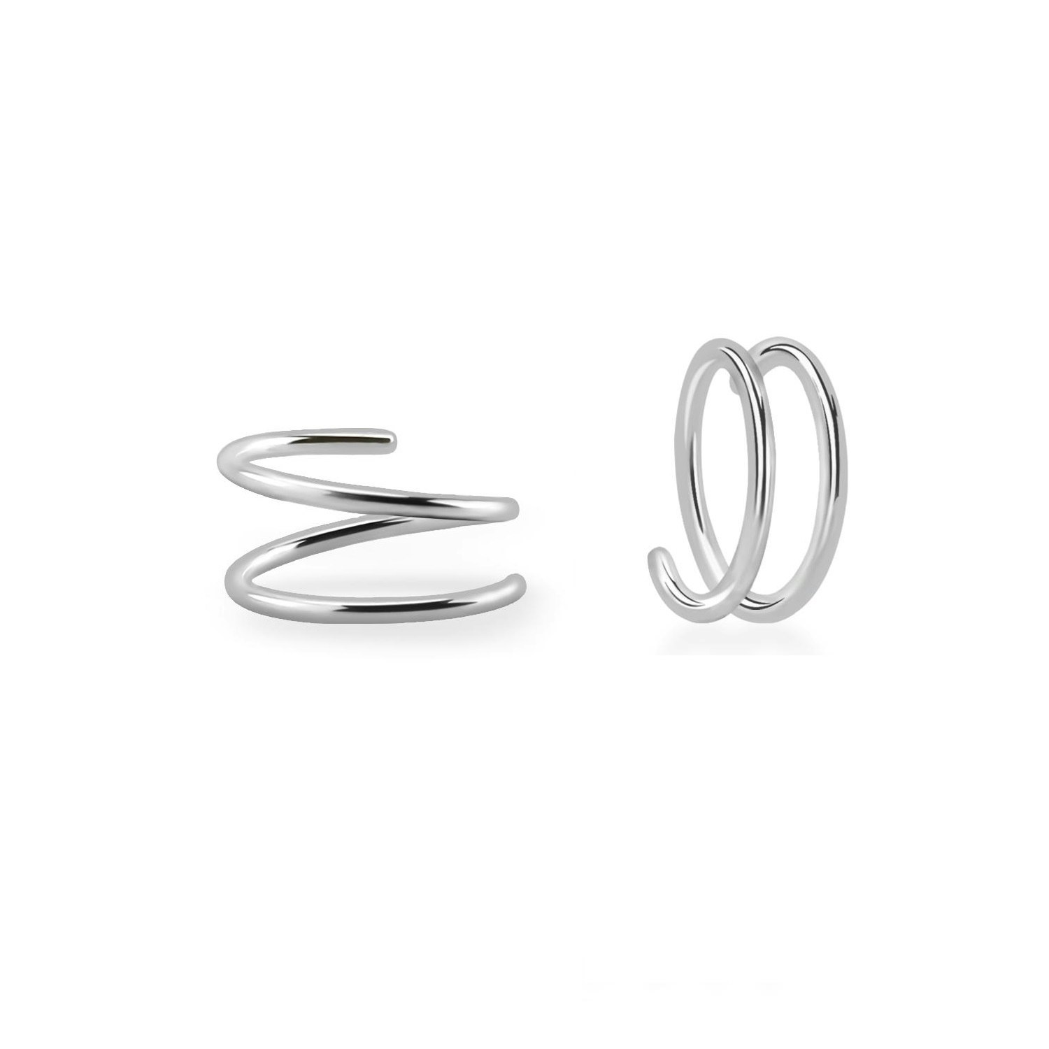 Titanium spiralpiercing dubbel hoop 0.8mm / 8mm