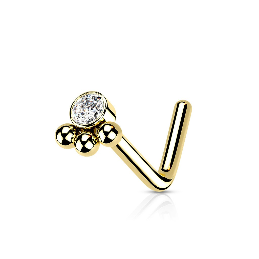 Nässmycke i kirurgiskt stål 0,8mm - bollkluster med kubisk zirconia