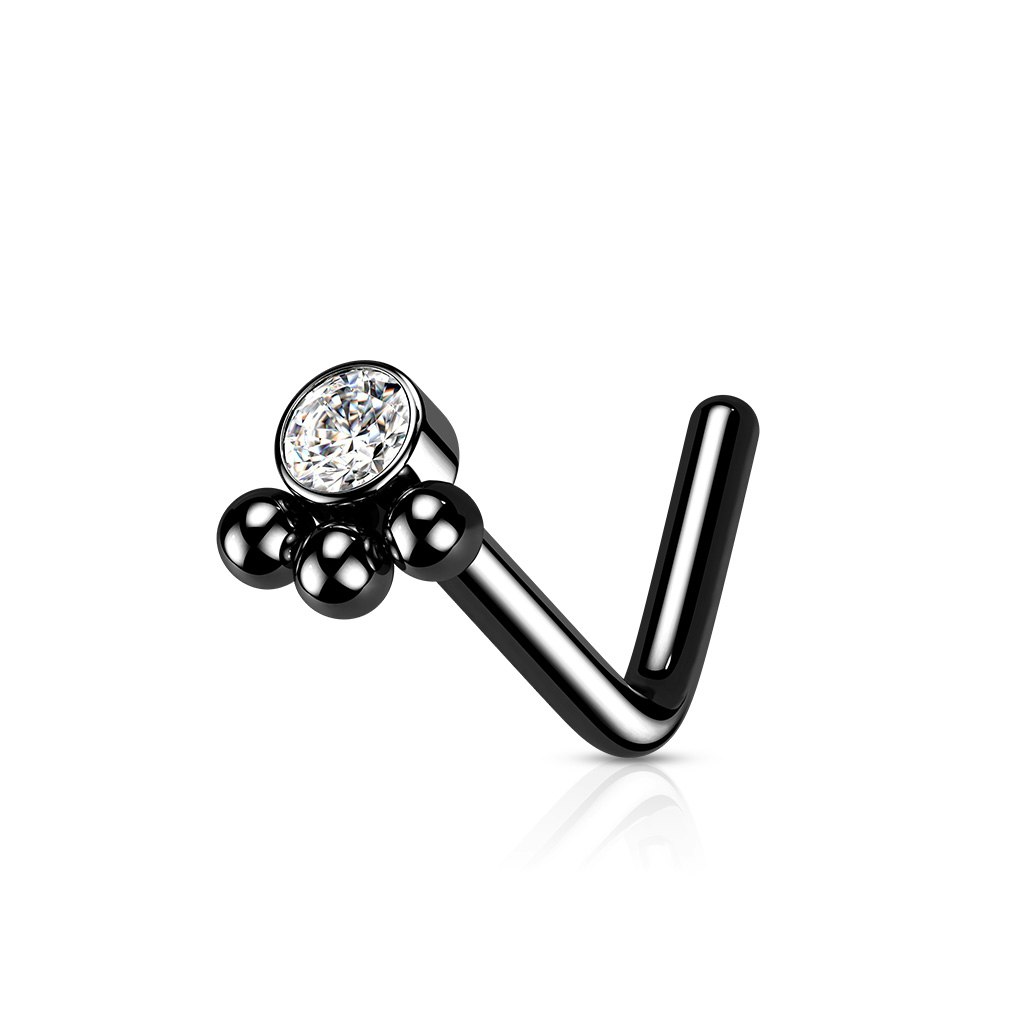 Nässmycke i kirurgiskt stål 0,8mm - bollkluster med kubisk zirconia