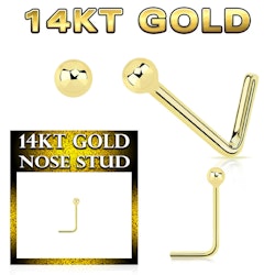 Nässmycke i äkta 14 karat guld 0,6mm med 1,5mm boll
