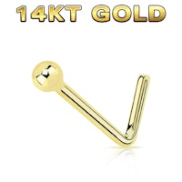 Nässmycke i äkta 14 karat guld 0,6mm med 1,5mm boll