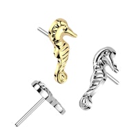 Topp i titanium för våra threadless smycken - Sjöhäst