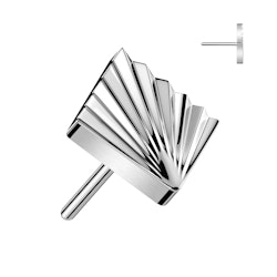 Topp i titanium för threadless smycken - Diamantpräglad topp