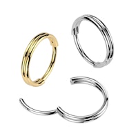 Clicker ring i kirurgiskt stål 0,8mm - dubbla ringar