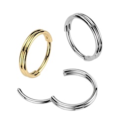 Clicker ring i kirurgiskt stål 0,8mm - dubbla ringar