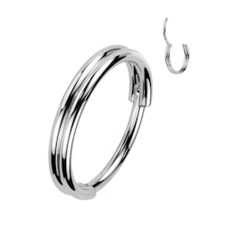 Clicker ring i kirurgiskt stål 0,8mm - dubbla ringar