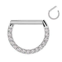 Clicker ring i kirurgiskt stål 1,2mm / 8mm med kubisk zirconia