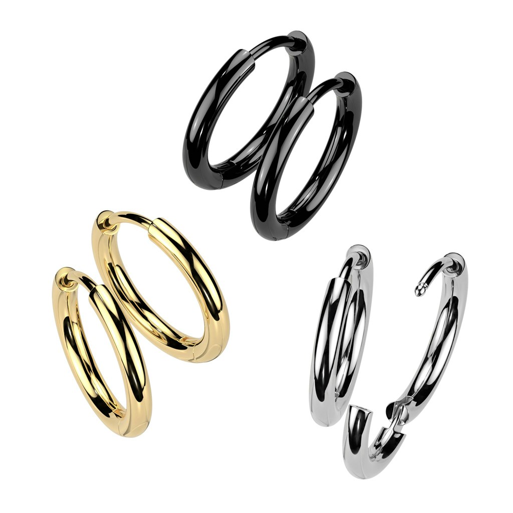 Creoler örhängen i titanium - 2mm tjock (Säljes i par)