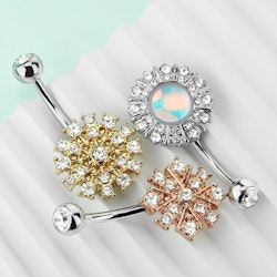 Liten ask med 3st navelsmycken med kubisk zirconia