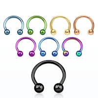 Hästsko / cirkulär barbell i titanium 1,2mm med 3mm kulor