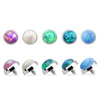 Dermal topp i titanium med 5mm syntetisk opal