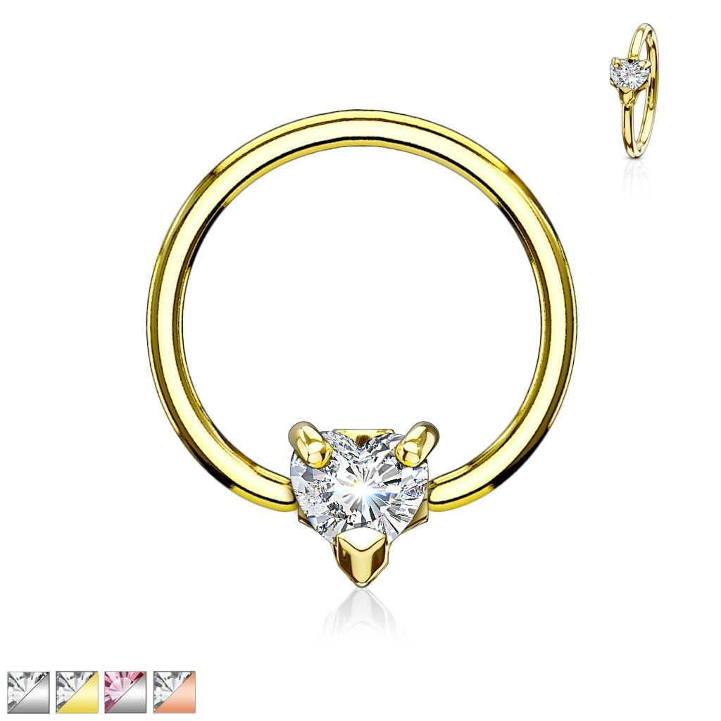 Ring 1,6mm med 5mm hjärtformad kubisk zirconia