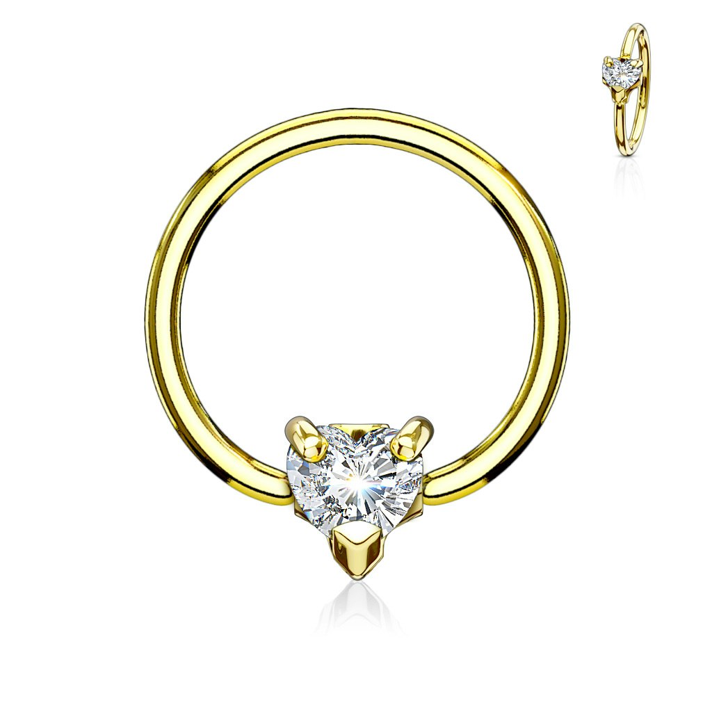 Ring 1,6mm med 5mm hjärtformad kubisk zirconia