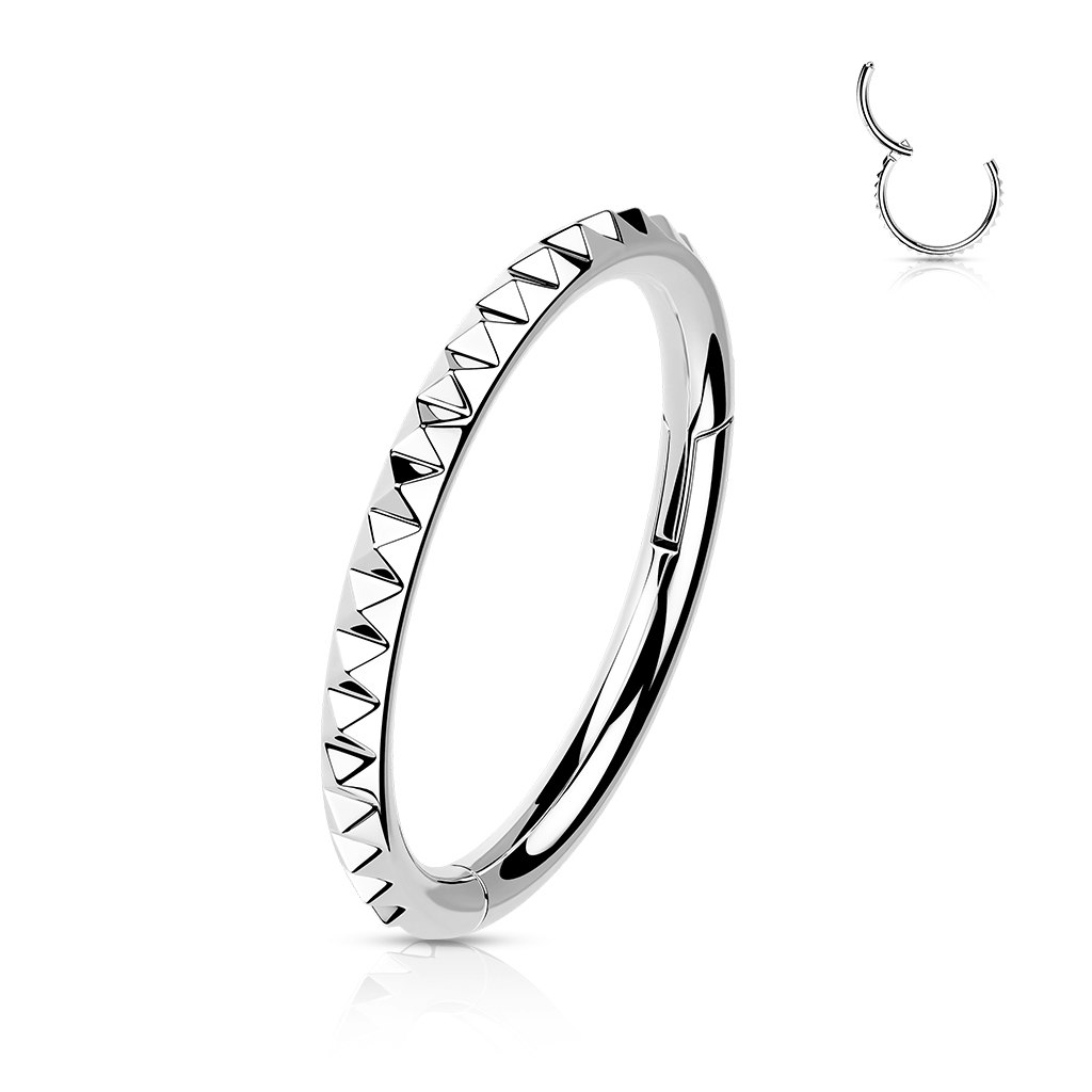 Clicker ring i titanium 1,2mm med pyramidslipning på ytterkanten