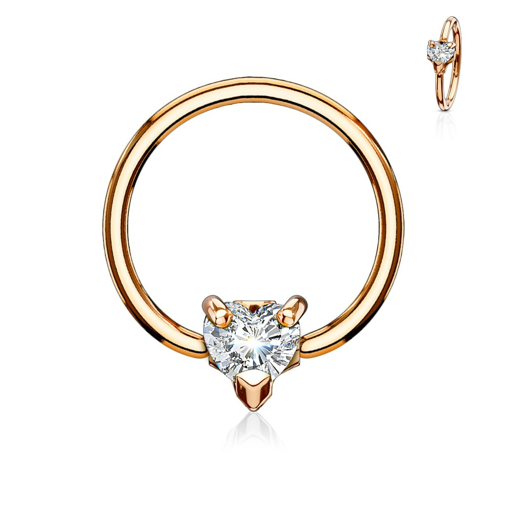 Ring 1,6mm med 5mm hjärtformad kubisk zirconia